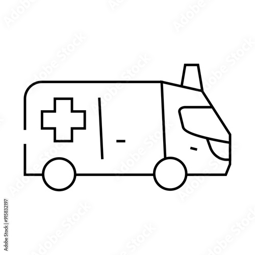 ambulance car line icon vector. ambulance car sign. isolated contour symbol black illustration