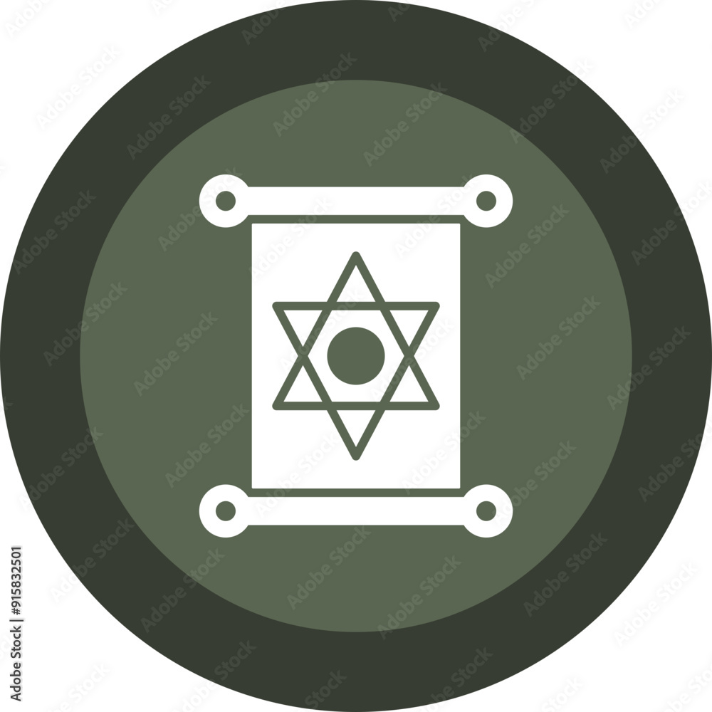 Jewish Glyph Circle Icon