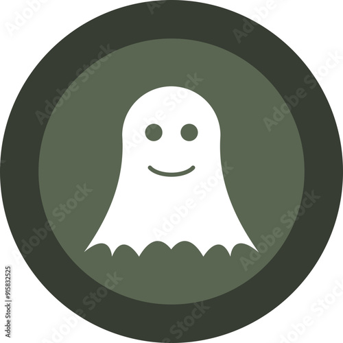 Ghost Glyph Circle Icon