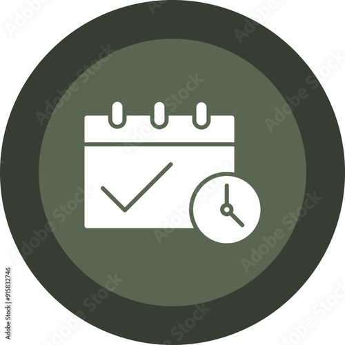 Calendar Last Day Glyph Circle Icon