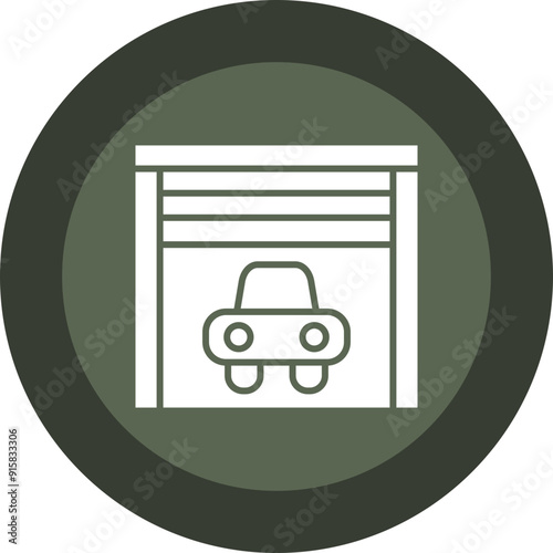 Garage Glyph Circle Icon
