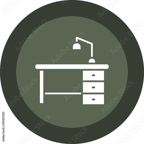 Work Table Glyph Circle Icon