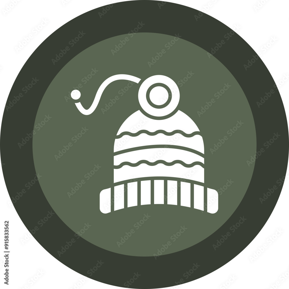 Knit hat Glyph Circle Icon Knit hat Glyph Circle Icon