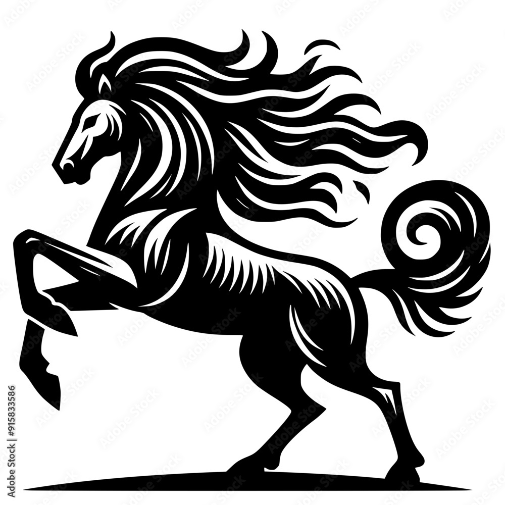 Fototapeta premium Black horse silhouette