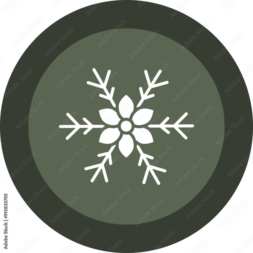 Snowflake Glyph Circle Icon Snowflake Glyph Circle Icon
