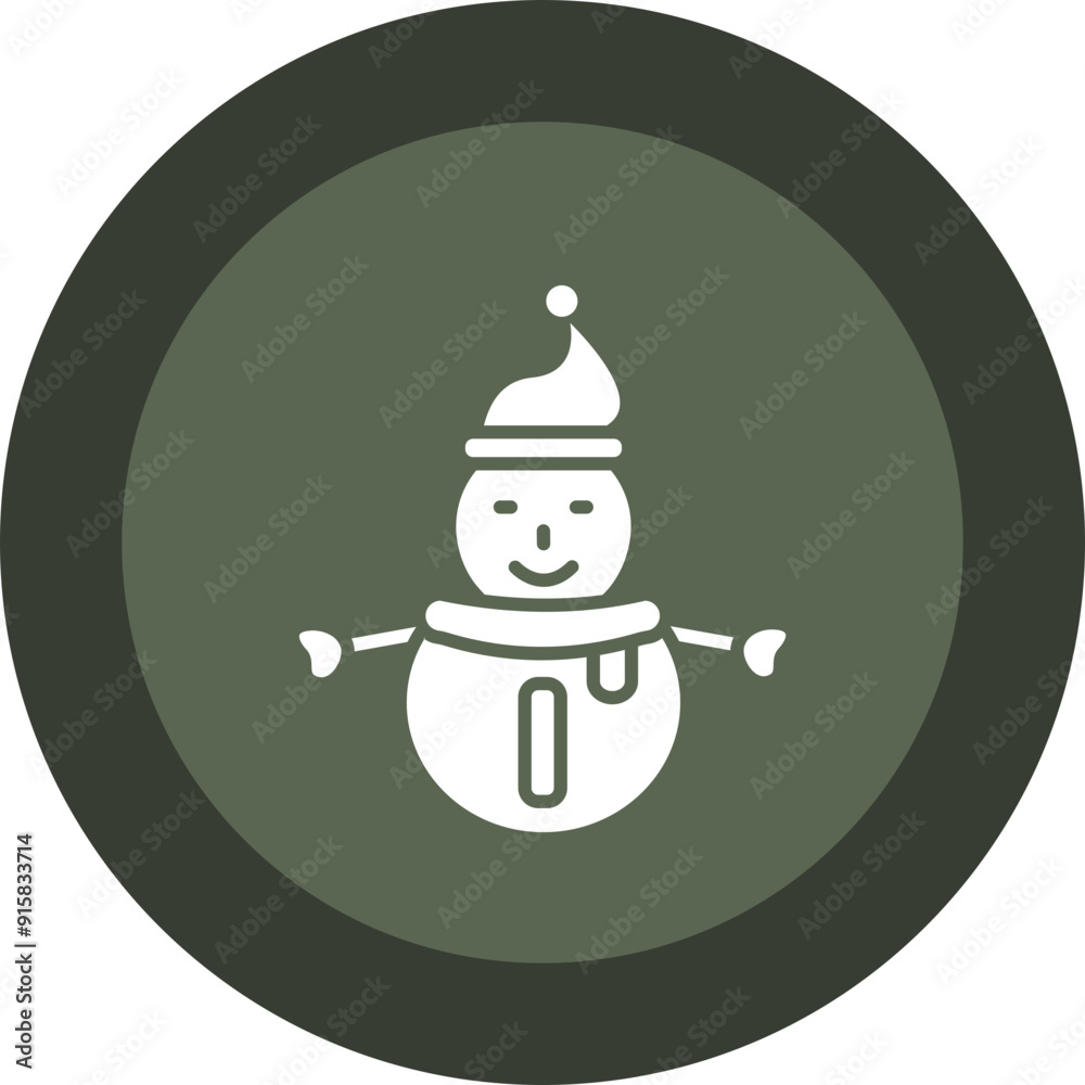 Snowman Glyph Circle Icon Snowman Glyph Circle Icon