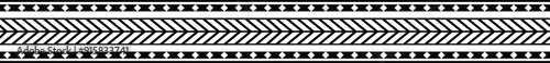 Polynesian tattoo tribal band design. Samoan tattoo tribal border. Decorative seamless pattern.