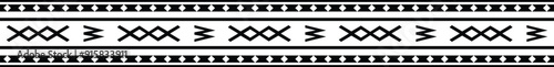 Polynesian tattoo tribal band design. Samoan tattoo tribal border. Decorative seamless pattern.
