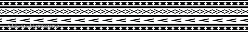 Polynesian tattoo tribal band design. Samoan tattoo tribal border. Decorative seamless pattern.