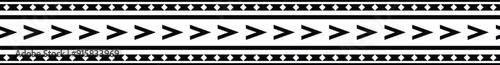 Polynesian tattoo design tribal border. Tribal design ethnic ornament maori band. Samoan Tattoo ribbon sleeve bracelet. Fabric seamless isolated hawaiian armband pattern on white background.