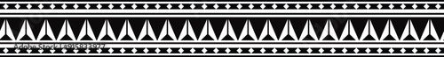 Polynesian tattoo tribal band design. Samoan tattoo tribal border. Decorative seamless pattern.
