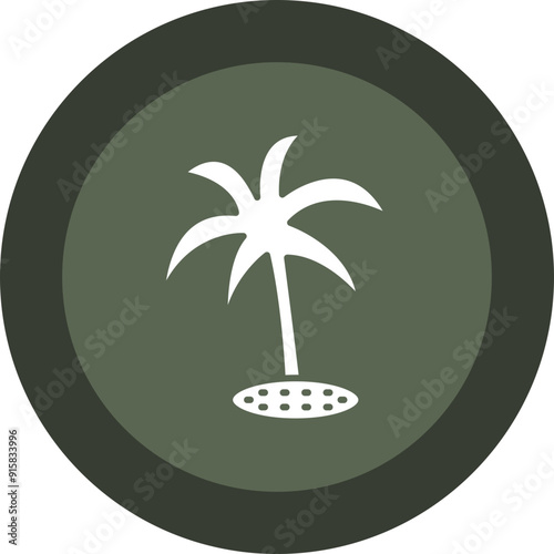 Plam tree Glyph Circle Icon
