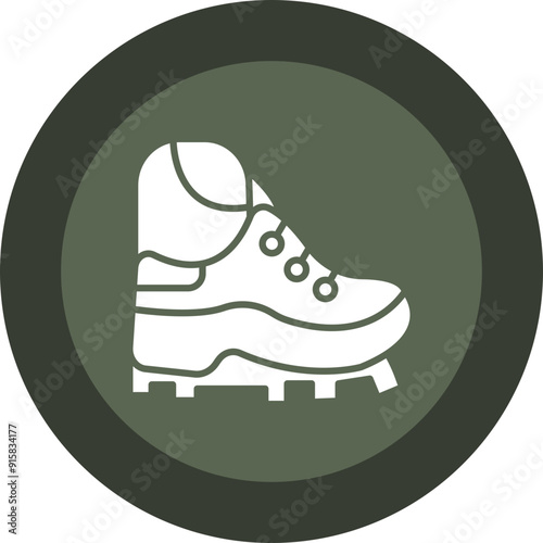 Hiker Glyph Circle Icon