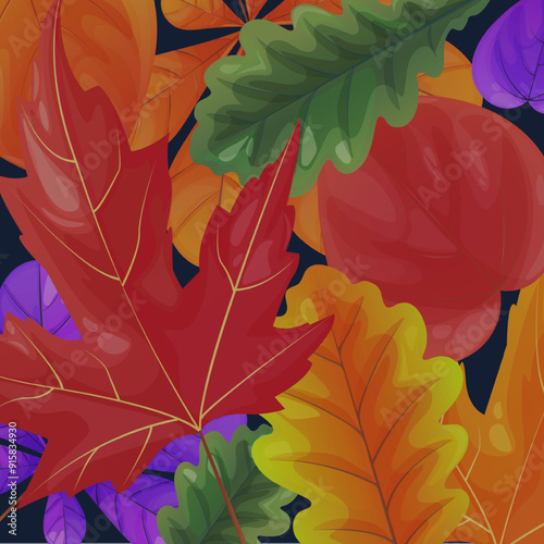 Background substrate for posts, cards with autumn leaves. Design autumn background with leaves. Background design
