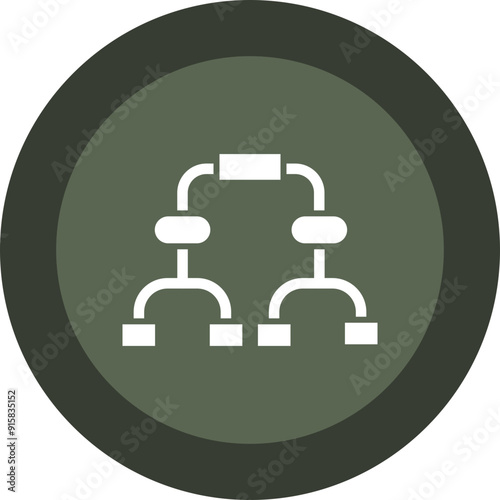 Flowchart Glyph Circle Icon