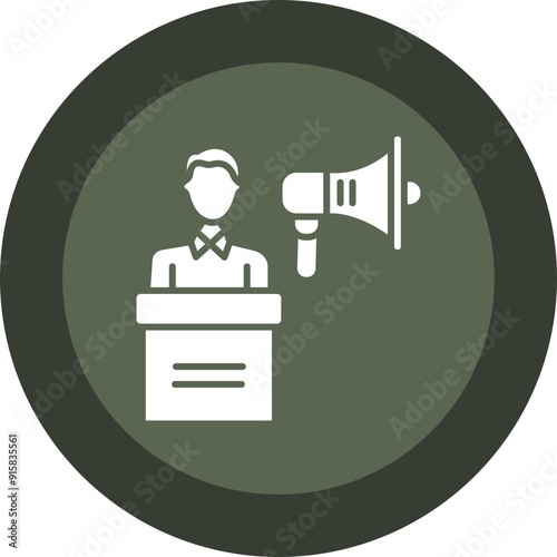 Campaign Glyph Circle Icon