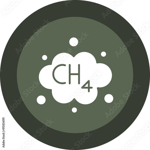 Methane Glyph Circle Icon