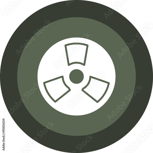 Radiation Glyph Circle Icon
