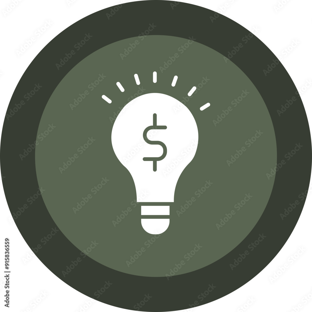 Business Idea Glyph Circle Icon Business Idea Glyph Circle Icon