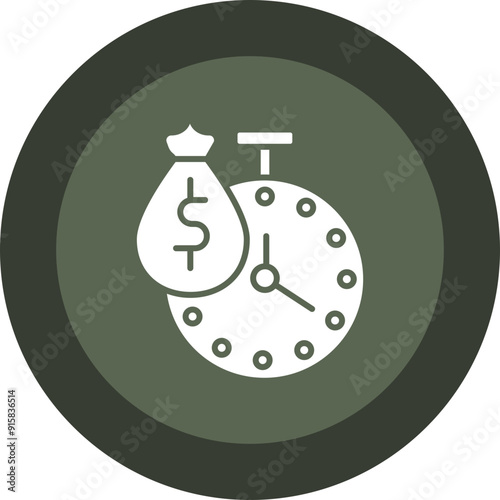 Payment Time Glyph Circle Icon