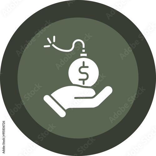 Debt Glyph Circle Icon