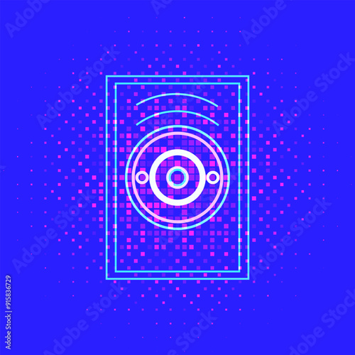 sound wave and music  vector background with subwoofer