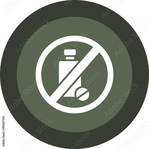 No Drug Glyph Circle Icon