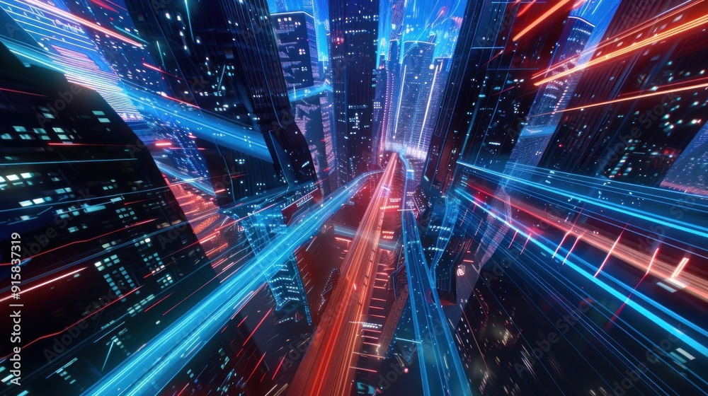 Cyberpunk Cityscape with Neon Lights Cyberpunk Cityscape with Neon Lights
