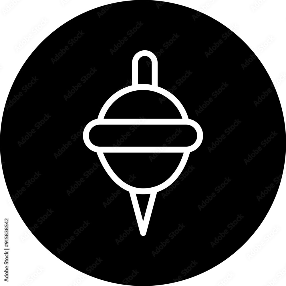 Spinning Top Vector Line White Circle Black Spinning Top Vector Line White Circle Black
