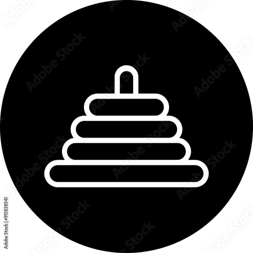 Stacker Vector Line White Circle Black