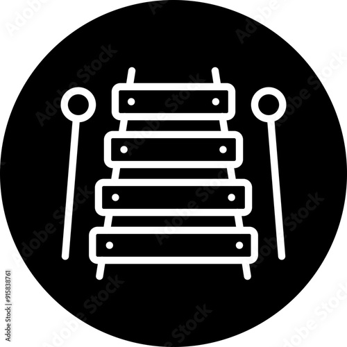 Xylophone Vector Line White Circle Black