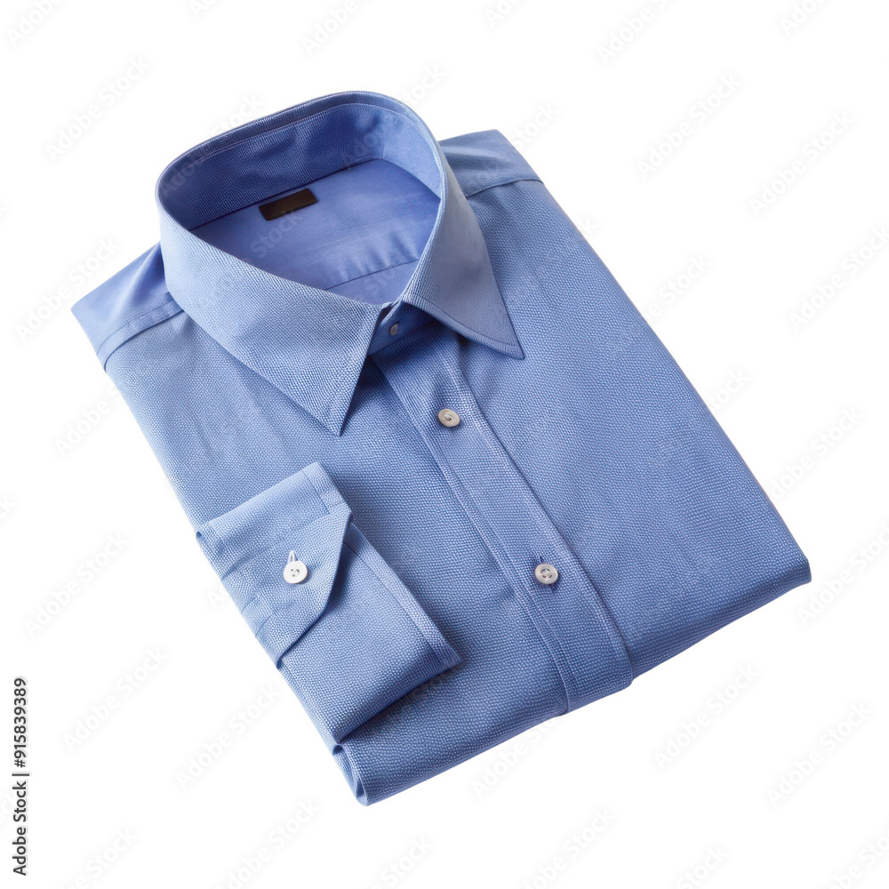 Stylish blue dress shirt folded neatly, ideal for casual or formal occasions, showcasing quality fabric and craftsmanship. Stylish blue dress shirt folded neatly, ideal for casual or formal occasions, showcasing quality fabric and craftsmanship.