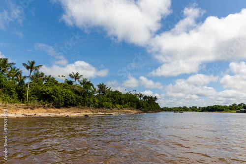 Navigating the Amazon River. In the Amazon jungle, near Iquitos, Peru. South America. photo