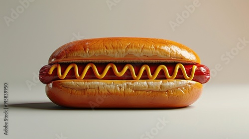 Hot dog on white background. Created with Generative AI