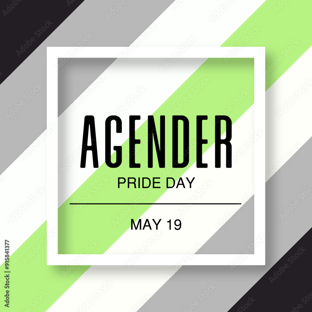 Agender Day May 19 rights LGBT pride month flag Agender Day May 19 rights LGBT pride month flag