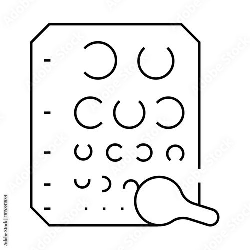 golovin table for eye examination line icon vector. golovin table for eye examination sign. isolated contour symbol black illustration