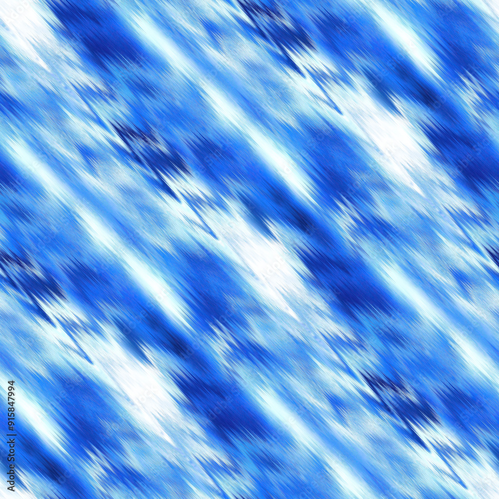 Summer blue white blotched diagonal stripes seamless pattern for trendy beachwear fashion print. Dip dye effect for boho coastal living cover repeat. Summer blue white blotched diagonal stripes seamless pattern for trendy beachwear fashion print. Dip dye effect for boho coastal living cover repeat.