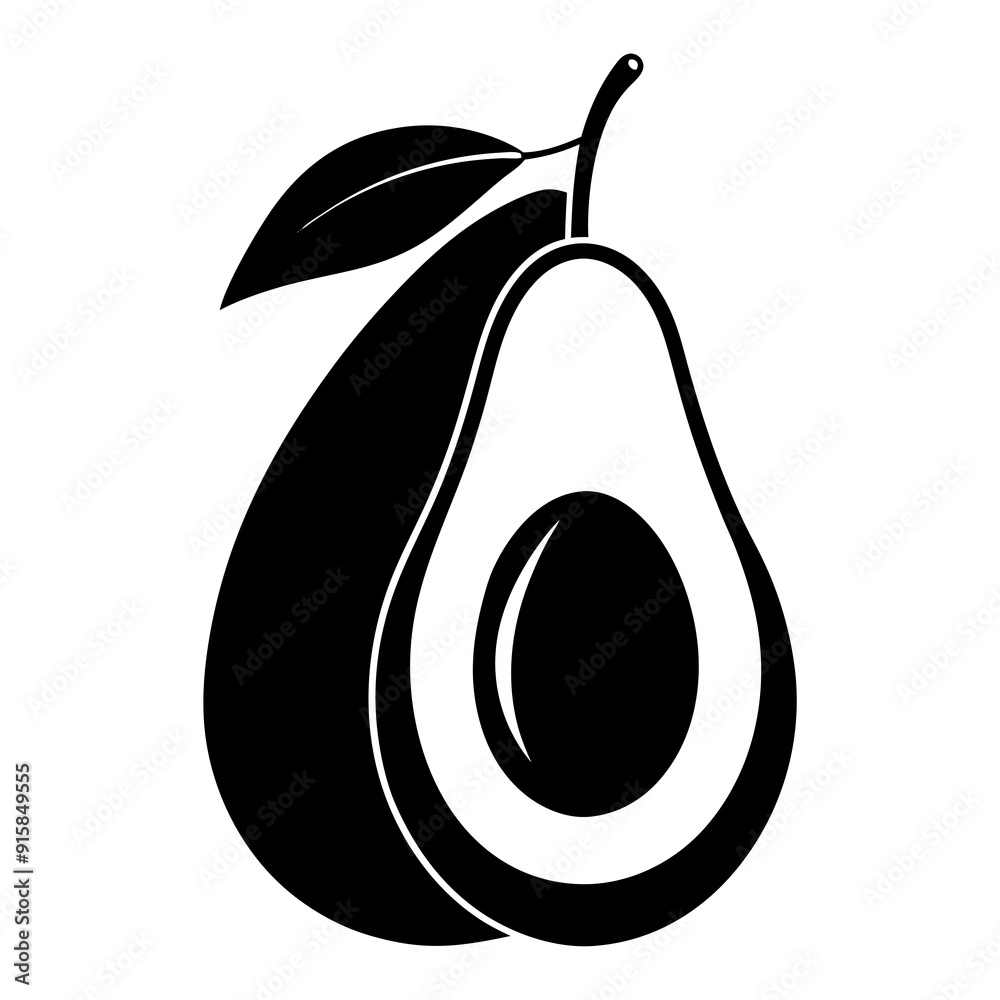 Half avocado art vector illustration Half avocado art vector illustration