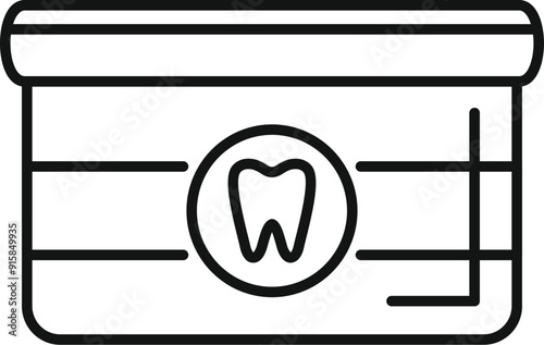 Dental floss box with a tooth icon reminding you to prioritize your oral health