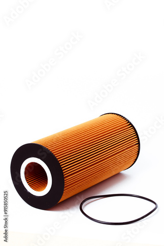 Fuel filter. Gasoline cleaning system. Fuel cell on a white background. Auto parts for cars.