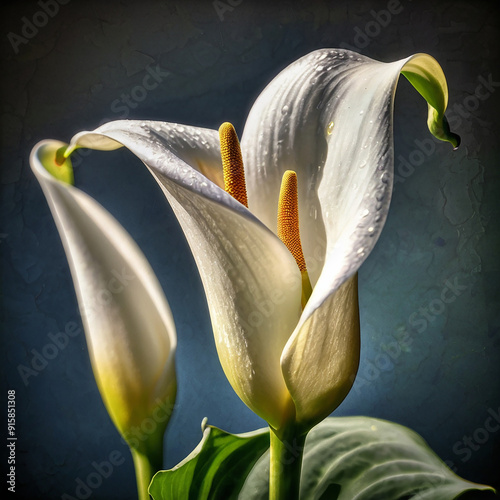 Photo of a beautiful white Calla Lily flower ai photo
