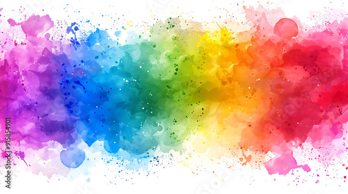 Rainbow Symphony: Vibrant Watercolor Explosion