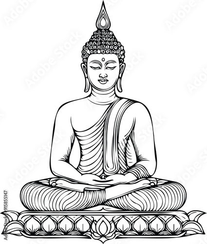 Buddha statue outline
