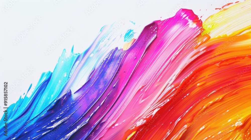 A white background displays a vibrant rainbow A white background displays a vibrant rainbow