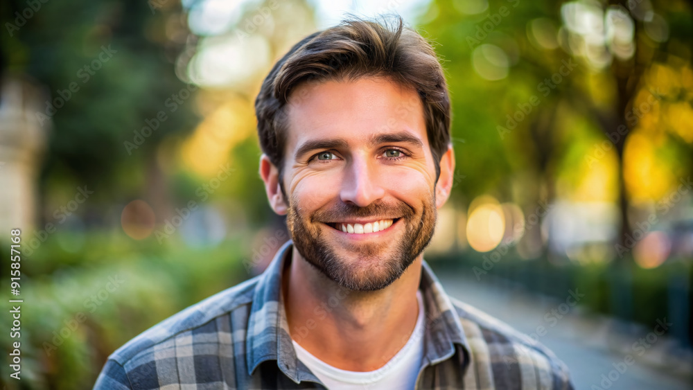 A happy man in his 30s with a bright, genuine smile, looking directly at the camera with a friendly and approachable expression outdoors. A happy man in his 30s with a bright, genuine smile, looking directly at the camera with a friendly and approachable expression outdoors.