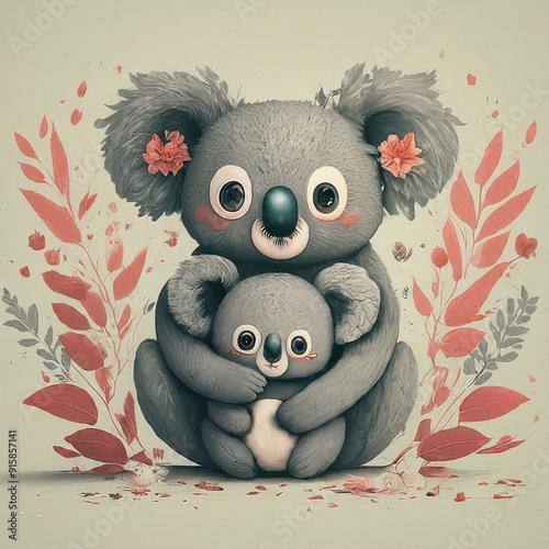 A bouquet of roses on a black background, a Saturated bright vivid vibrant rainbow of random colors, Teddy bears with cute and lovely sitting style, a Daytime green tree next to the home, Painting of 