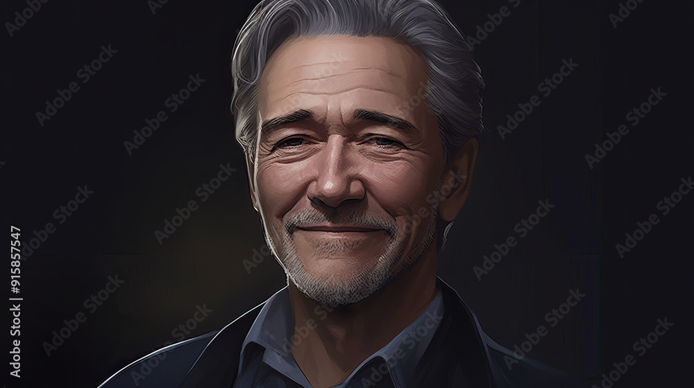 Generate a photorealistic portrait of a middle-aged adult male, embodying wisdom and affable confidence. His presence is captivating, a blend of lived experience and open friendliness, Generate a photorealistic portrait of a middle-aged adult male, embodying wisdom and affable confidence. His presence is captivating, a blend of lived experience and open friendliness,