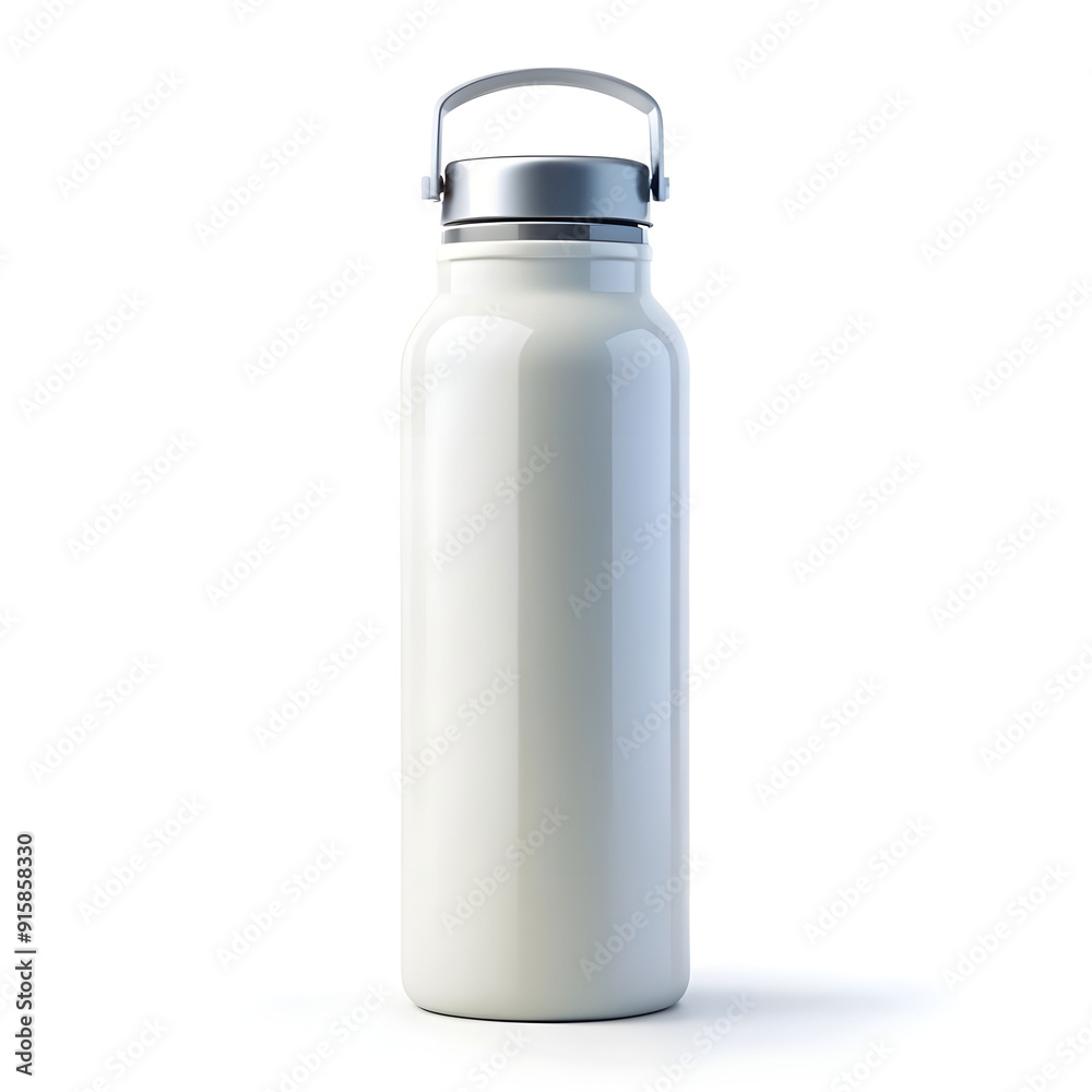 white reusable water bottle