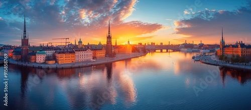 Stunning Sunset Over Stockholm Skyline