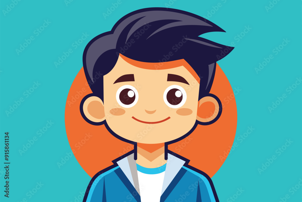 A cheerful cartoon character with a friendly smile, wearing a casual outfit set against a bright, vibrant background A cheerful cartoon character with a friendly smile, wearing a casual outfit set against a bright, vibrant background